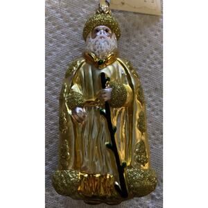 1996 Patricia Breen "Santa of the Golden Oaks" Handmade Glass Ornament #9641